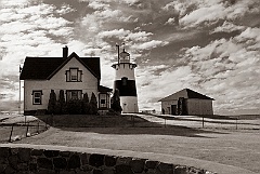 Stratford Point Lighthouse - BW Sepia-